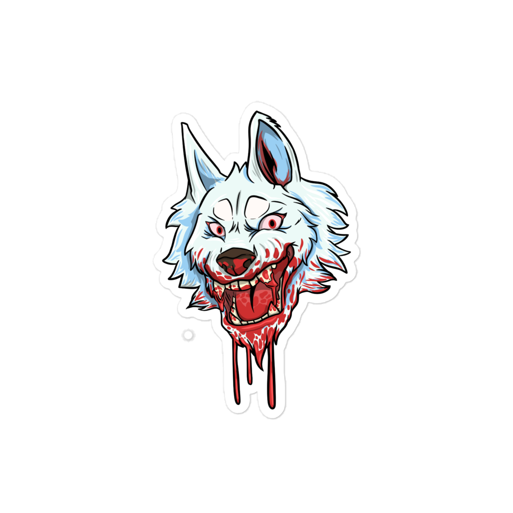 Blood Wolf Sticker 4x4"