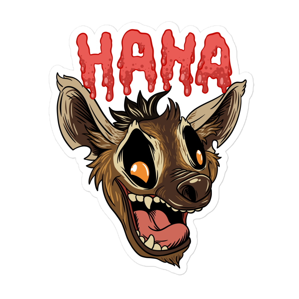 HaHa Hyena Sticker 5.5x5.5"