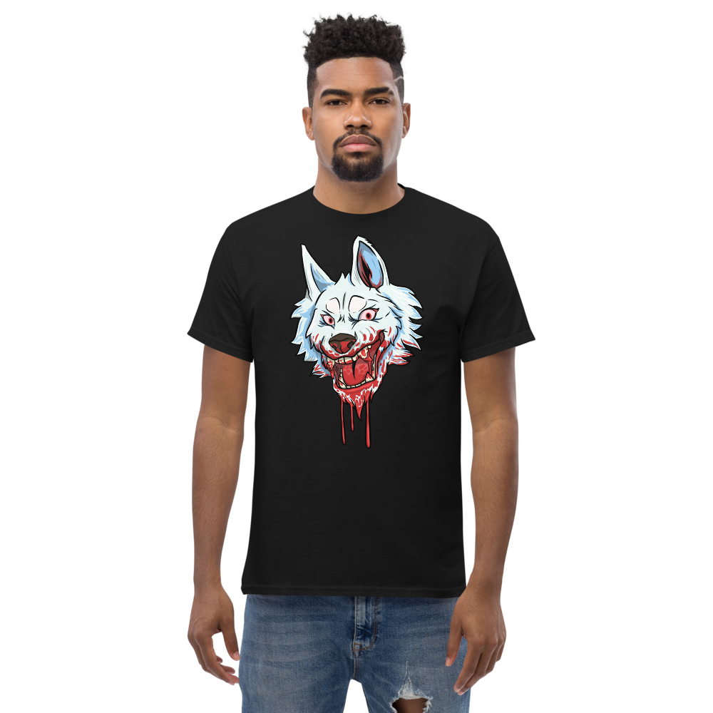 Blood Wolf Tee Black front model 1