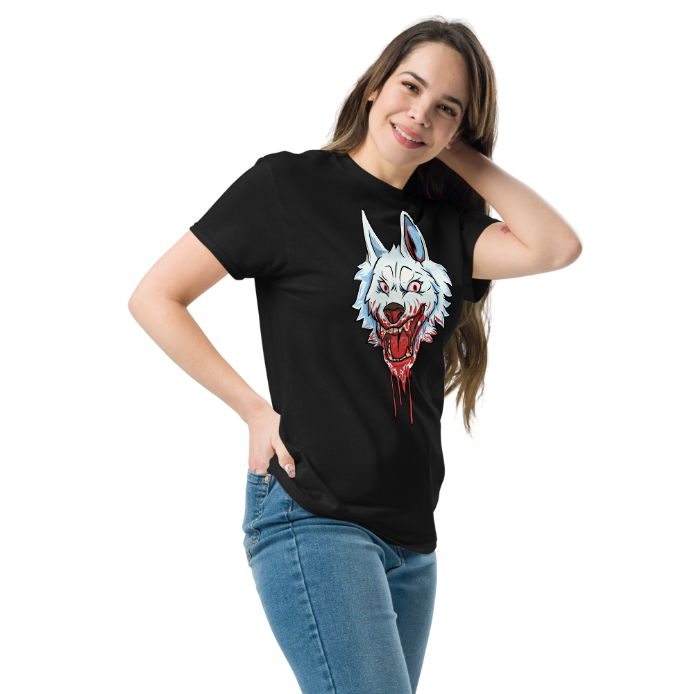 Blood Wolf Tee Black right side model 3